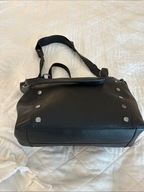 Hammitt Black Leather Tote with Silver Hardware